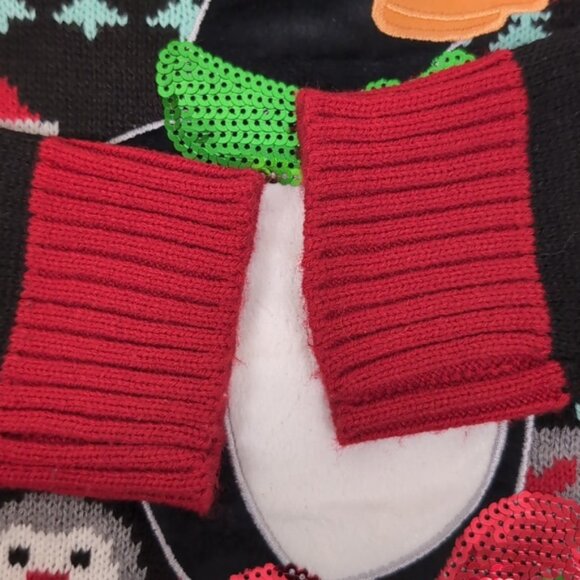 Urban Heritage Ugly Christmas Sweater Sequin Penguin Fair Isle Festive Holiday - Picture 6 of 10